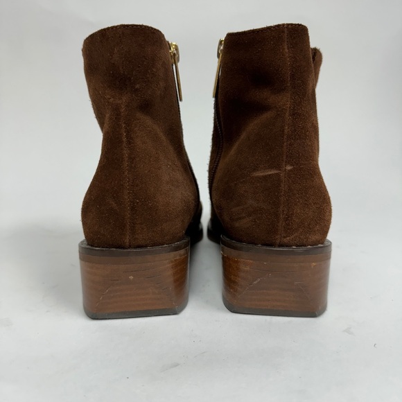 Aquatalia Carisa Bootie Brown Suede Ankle Boots Flat Heel Chestnut Size 8 $450 - Picture 4 of 10